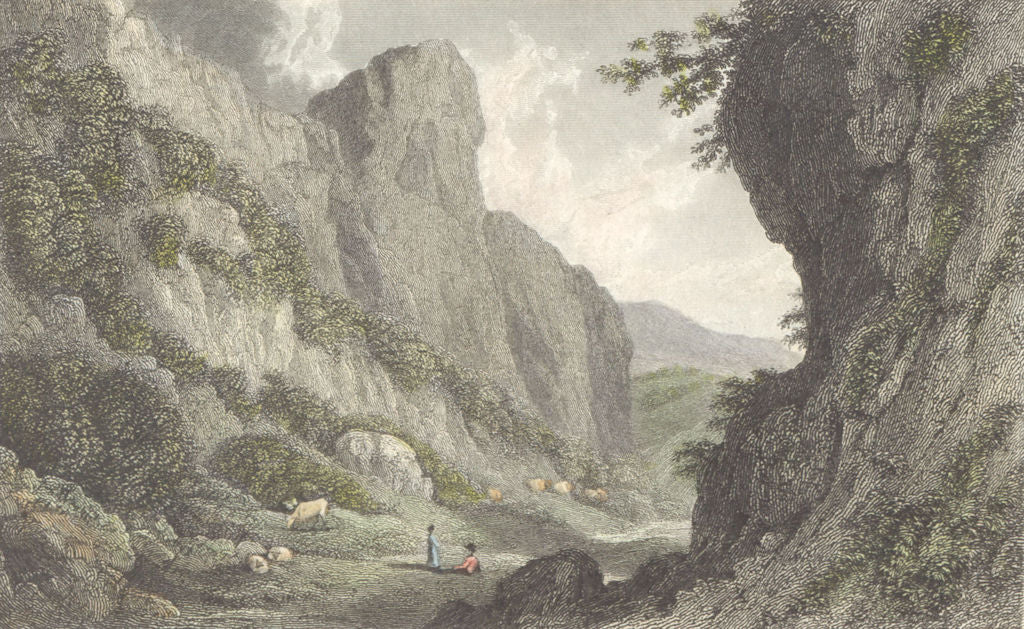 DERBYS. Castleton Derbyshire. Westall c1833 old antique vintage print picture
